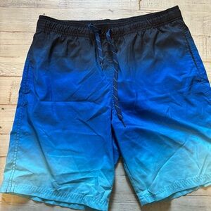 Men's Ombre Blue Swim Trunks